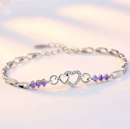 Silver Heart Charm Bracelet