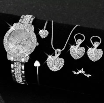 Luxury Crystal Watch & Bracelet Set