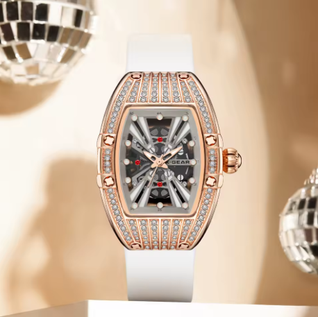 Elegant White Diamond Ladies Wristwatch Luxury Waterproof