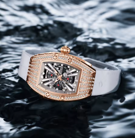 Elegant White Diamond Ladies Wristwatch Luxury Waterproof