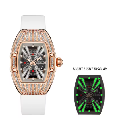 Elegant White Diamond Ladies Wristwatch Luxury Waterproof