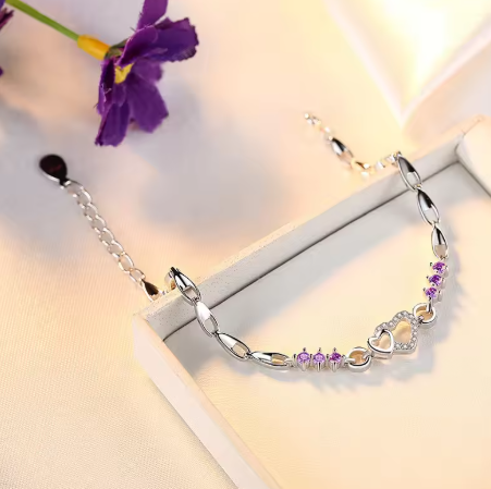 Silver Heart Charm Bracelet
