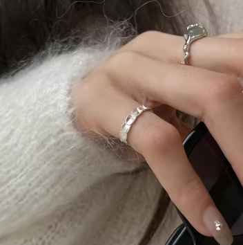 Silver Jade Bamboo Ring