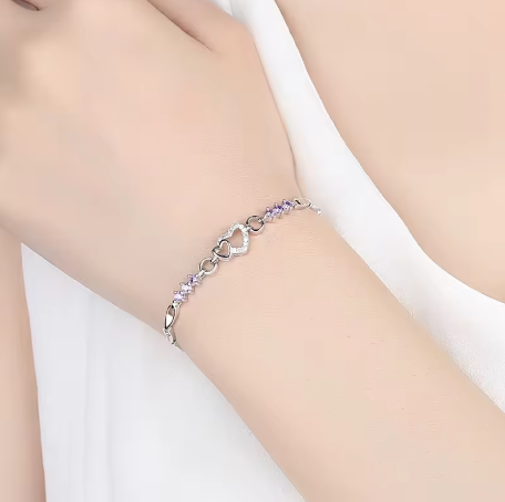 Silver Heart Charm Bracelet
