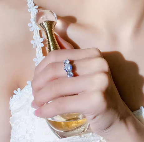 TriStone Silver Ring