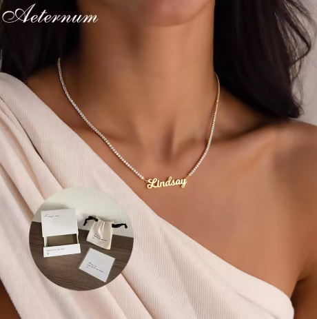 Aeternum Custom Name Diamond Necklace