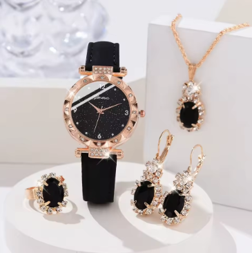Luxury Rhinestone 5-Piece Watch Set