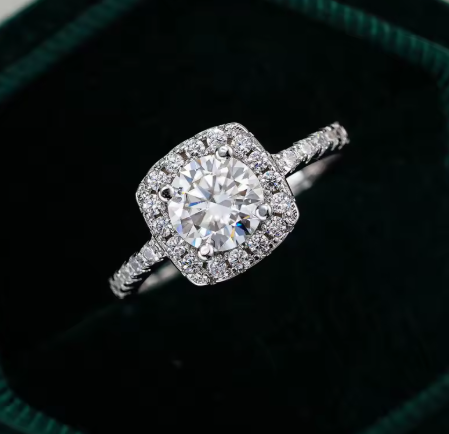 White Gold Moissanite Engagement Ring