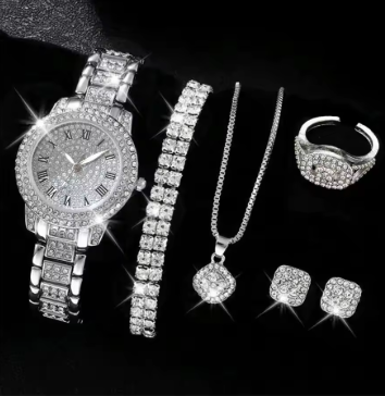 Luxury Crystal Watch & Bracelet Set