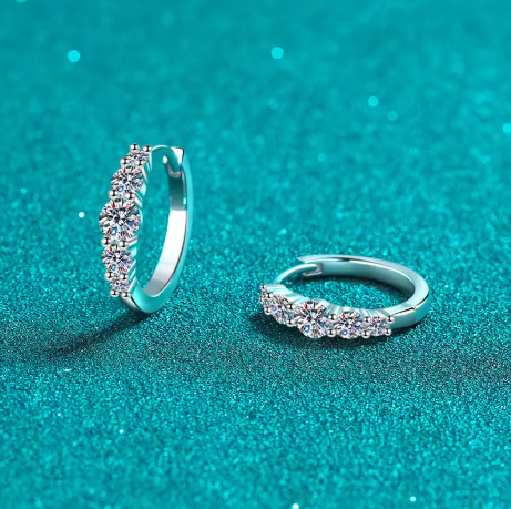 Moissanite Stud Earrings Silver