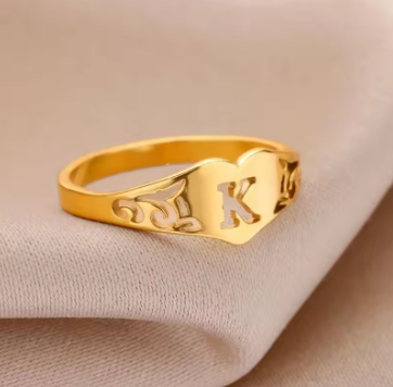 Heart Initial Ring