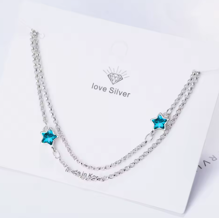 Double Layer Crystal Star Bracelet
