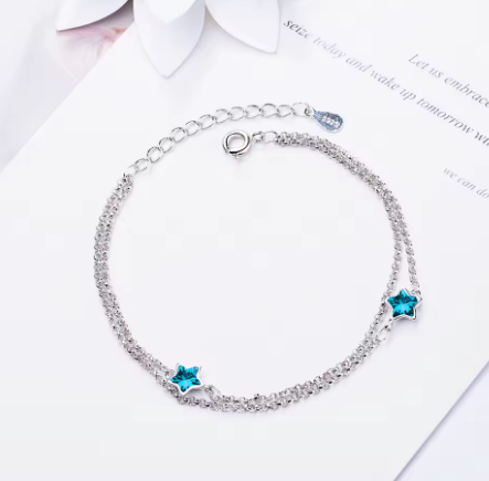 Double Layer Crystal Star Bracelet