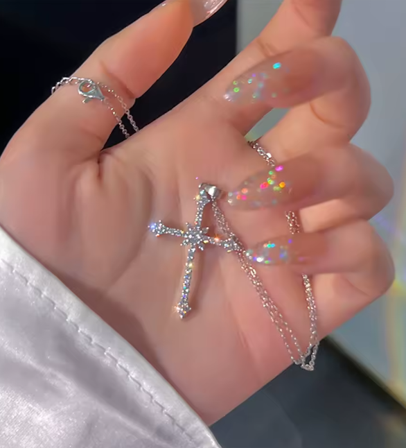 Crystal Cross Pendant Necklace