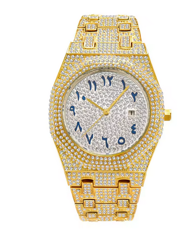 Iced Out Silver Luxury Men’s Watch