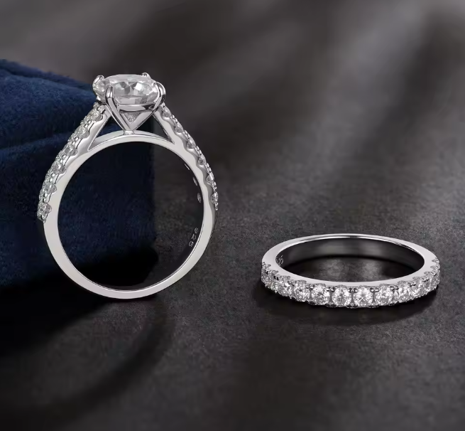 2Ct Moissanite Silver Engagement Ring