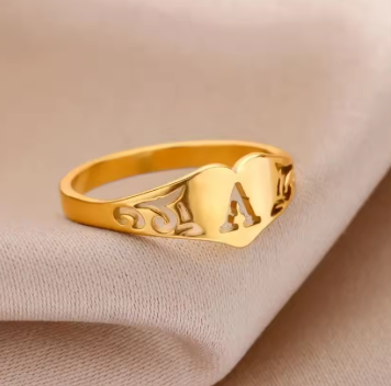 Heart Initial Ring