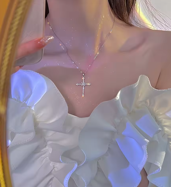 Crystal Cross Pendant Necklace