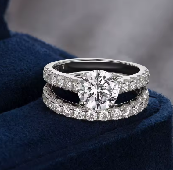 Newshe 2Ct Moissanite Ring Set