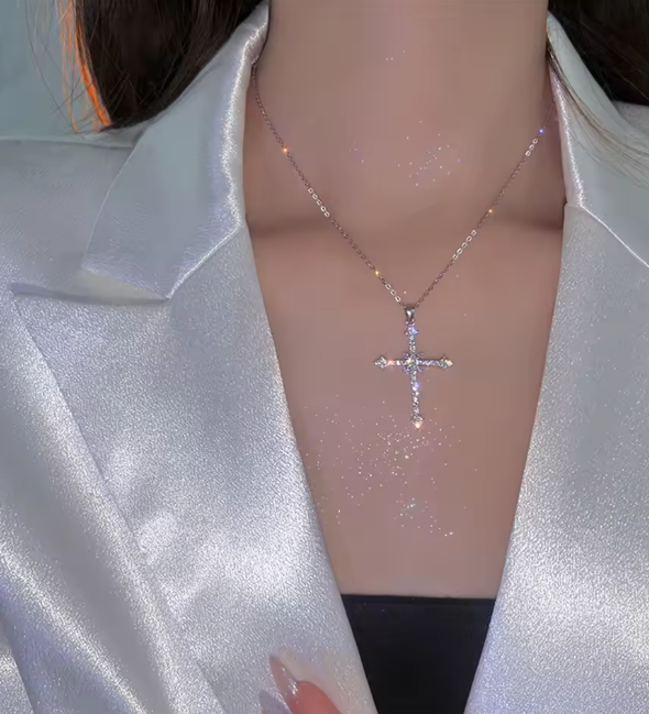 Crystal Cross Pendant Necklace