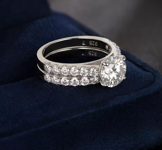 2Ct Moissanite Silver Engagement Ring