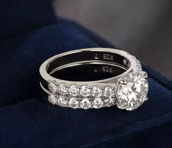 Newshe 2Ct Moissanite Ring Set