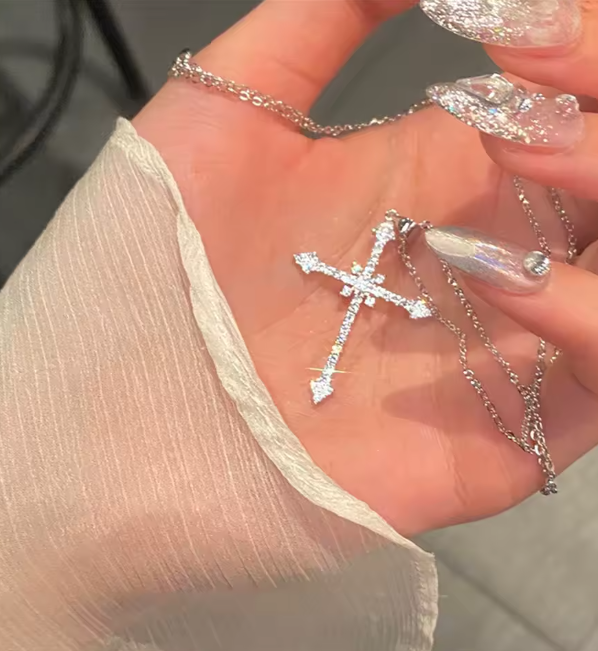 Crystal Cross Pendant Necklace