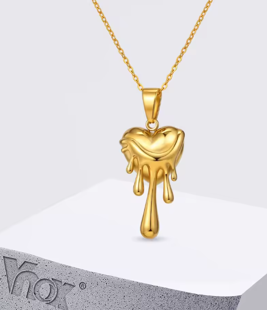 Vintage Liquid Heart Necklace