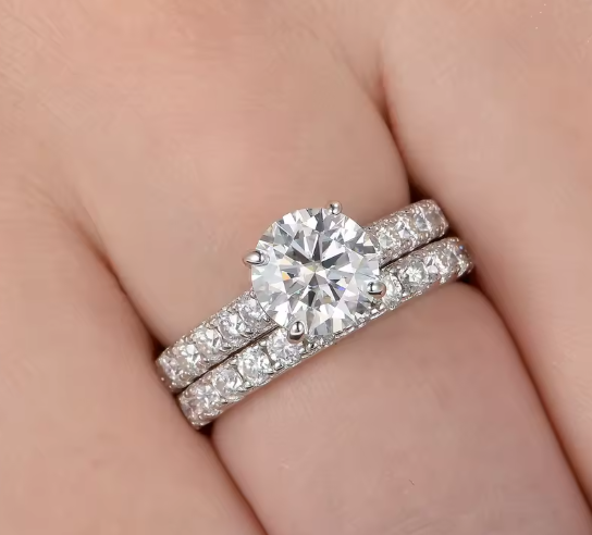 Newshe 2Ct Moissanite Ring Set