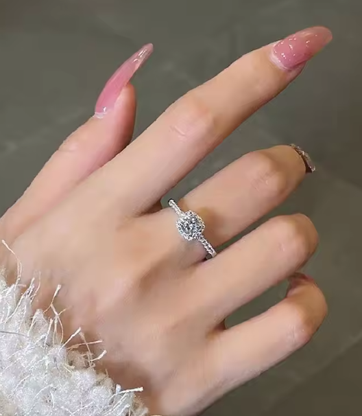 Sterling Silver Clear CZ Heart Ring