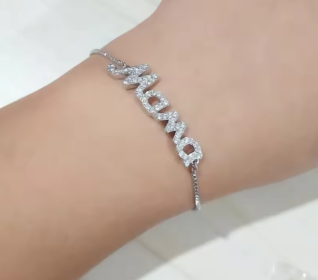 ZAKOL Mom Letter CZ Bracelet