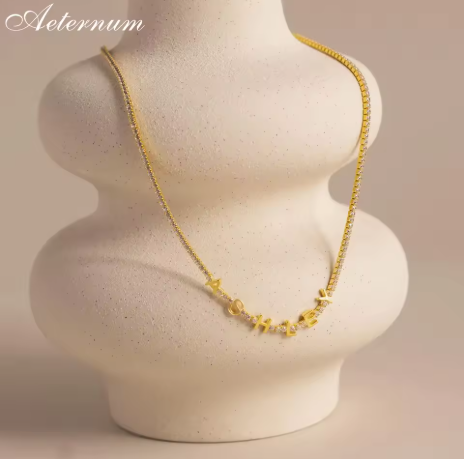 Aeternum Custom Name Diamond Necklace