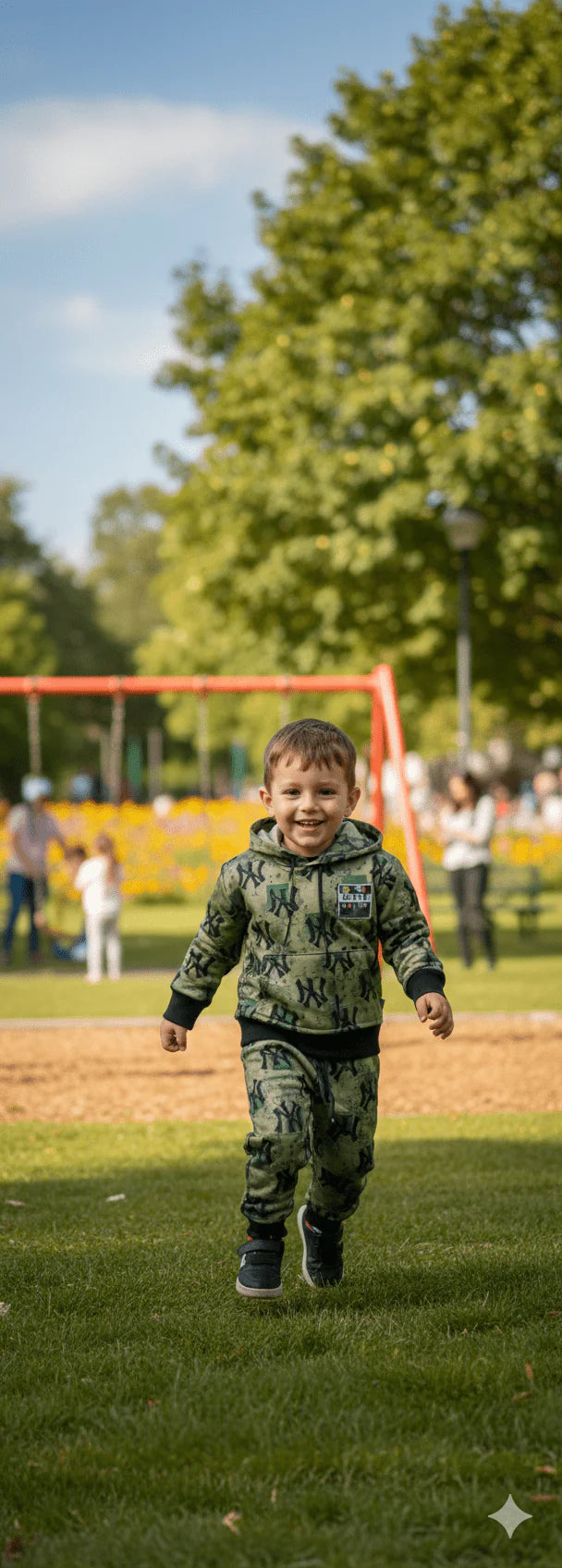 Kids NY Pattern Hoodie & Trouser Set