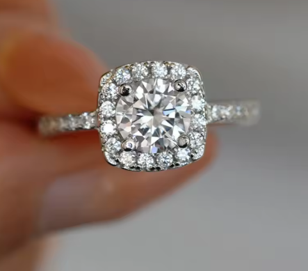 White Gold Moissanite Engagement Ring