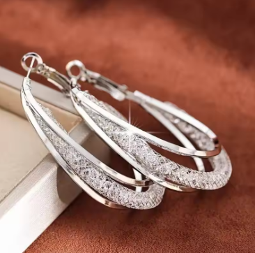 Gold Crystal Hoop Earrings