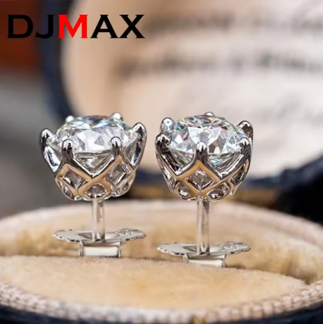 TY Moissanite Stud Earrings Silver