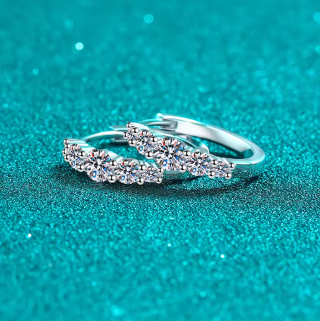 Moissanite Stud Earrings Silver