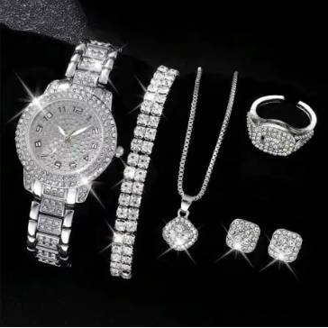 Luxury Crystal Watch & Bracelet Set