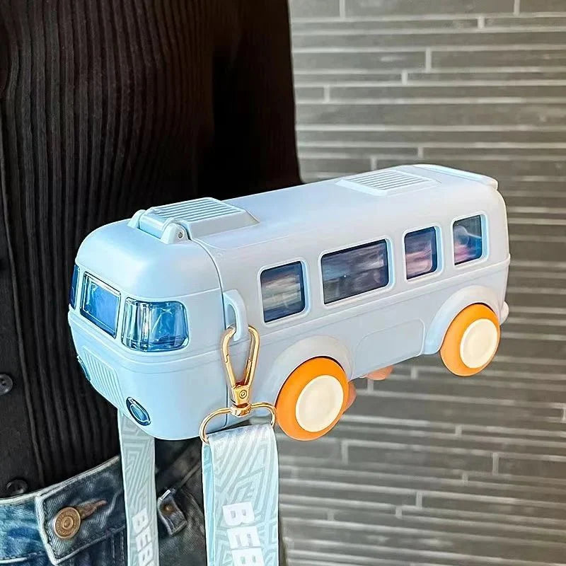 Car Design Kids Water Bottle with Strap