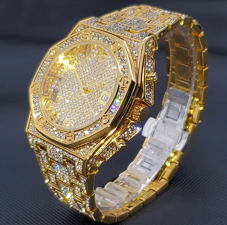 Waterproof Gold Steel Diamond  Watch
