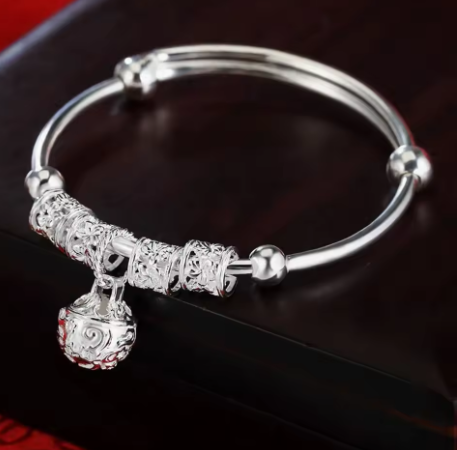 Silver Hollow Ball Bracelet