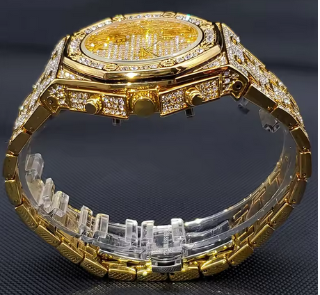 Waterproof Gold Steel Diamond  Watch