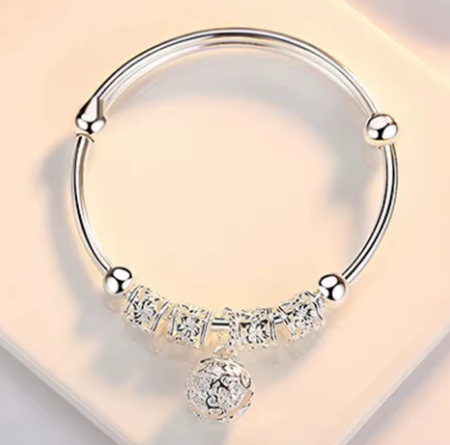 Silver Hollow Ball Bracelet