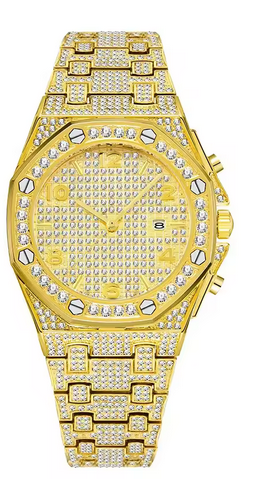 Waterproof Gold Steel Diamond  Watch