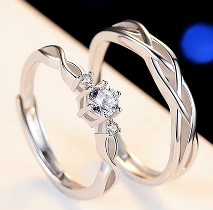 Couple Rings Men Women Adjustable