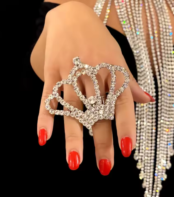 Luxury Crystal Crown Ring