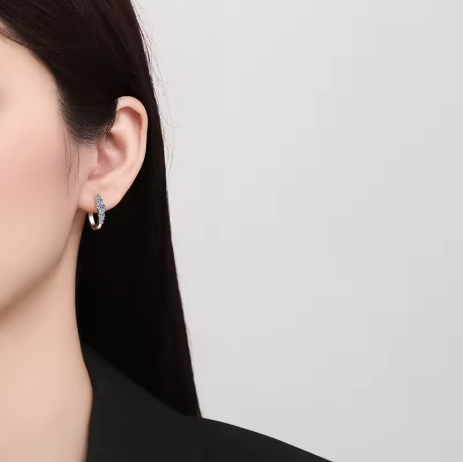 Moissanite Stud Earrings Silver