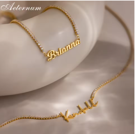 Aeternum Custom Name Diamond Necklace