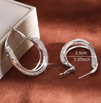 Gold Crystal Hoop Earrings