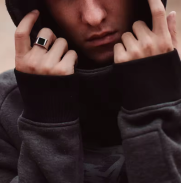 Vnox Gothic Punk Signet Ring